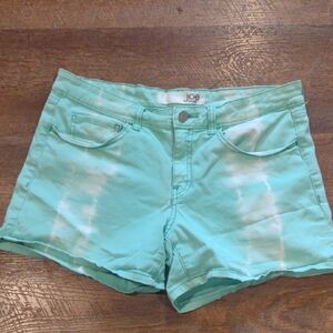 Joe Fresh Women's 6 Mint Green‎ Cotton Blend Tie Dye Casual Shorts